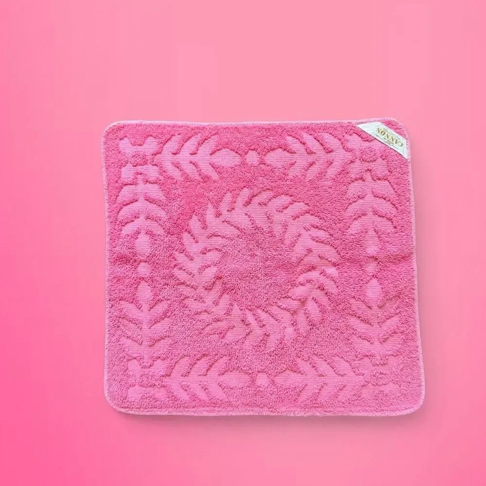 vintage 70s canon hot pink washcloth